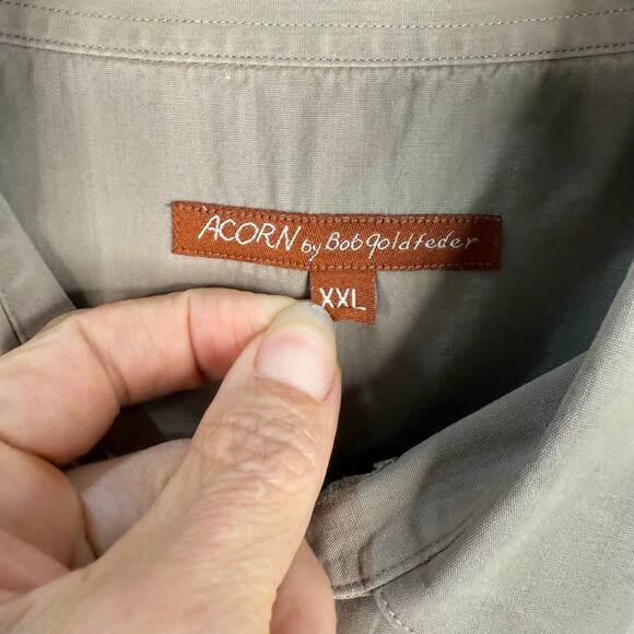 ACORN Bob Goldfeder Mens Pearl Snap Long Sleeve Shirt Embroidered Tan Beige XXL - Picture 12 of 12
